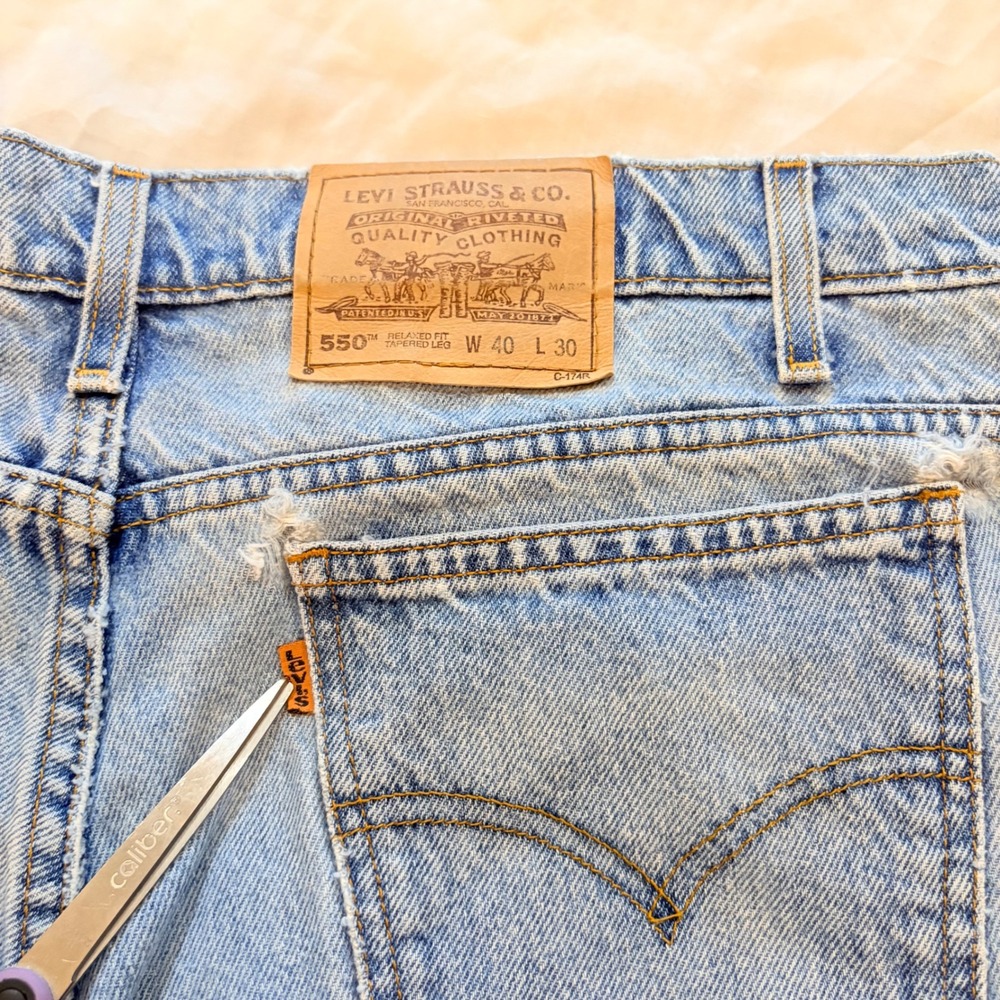 3 Pk Vintage Levis 550 Orange Tab Relaxed Tapered Jeans Light Wash‎ 40x30 Mens - Picture 2 of 11